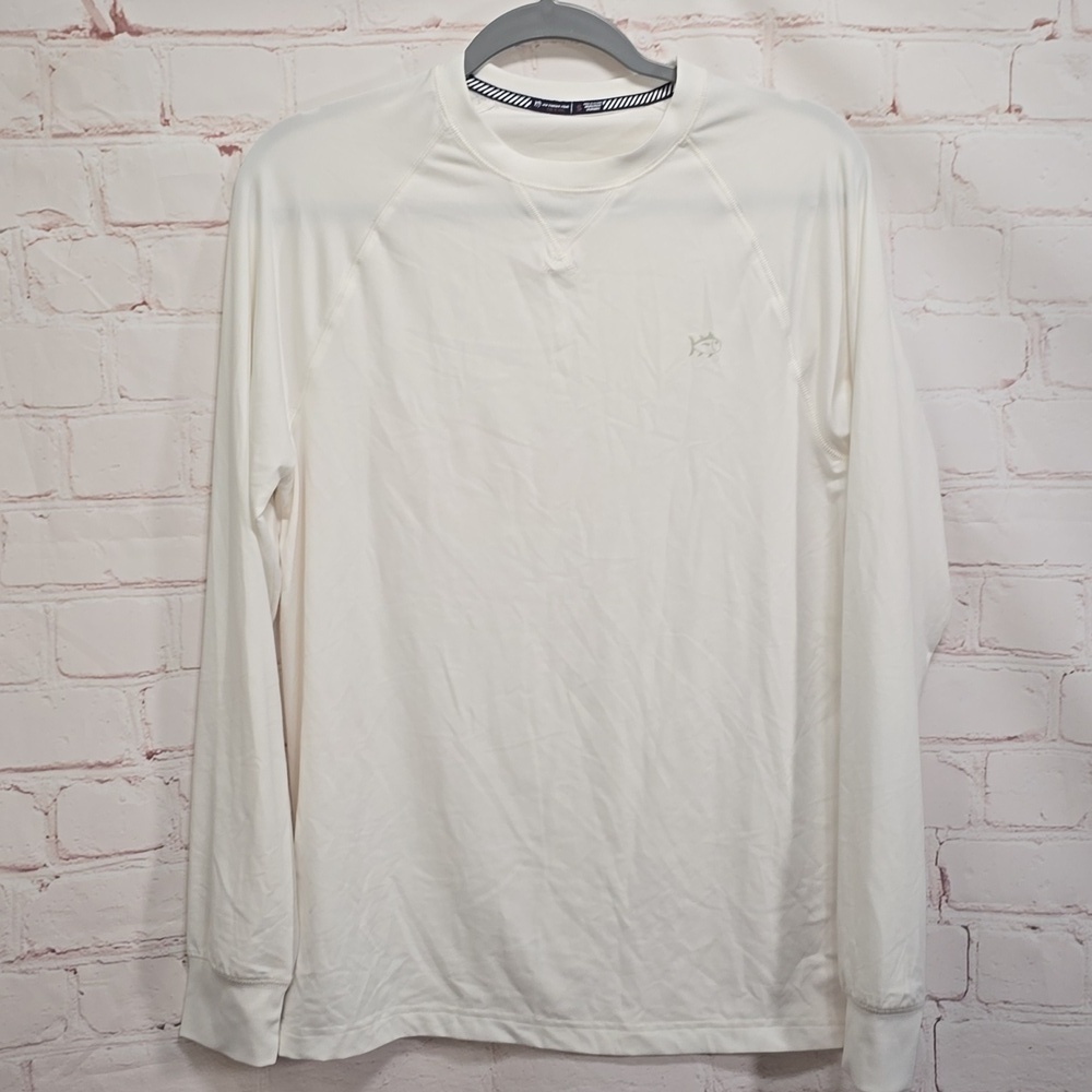 Southern Tide White Long‎ Sleeve Moisture-wicking Tide To Trail Mens Size Small